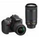 Nikon D3400 Digitale Spiegelreflexkamera mit Objektiv Nikkor AF-P 18/55vr und Nikkor AF-P 70 - 300 VR, 24,7 Megapixel, LCD 3, SD-8 GB 300 x Premium Lexar, Schwarz [Nital Card: 4 Jahre Garantie]-03